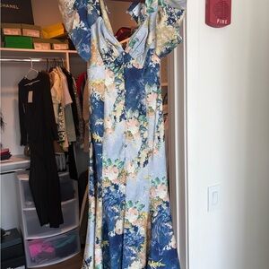 ASOS Blue and Cream Floral Maxi Dress